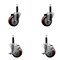 Service Caster 3.5'' Maroon Poly Wheel Swivel 3/4'' Expanding Stem Caster Set 2 Brakes, 4PK SCC-EX20S3514-PPUB-MRN-2-TLB-2-34 - alternate 1
